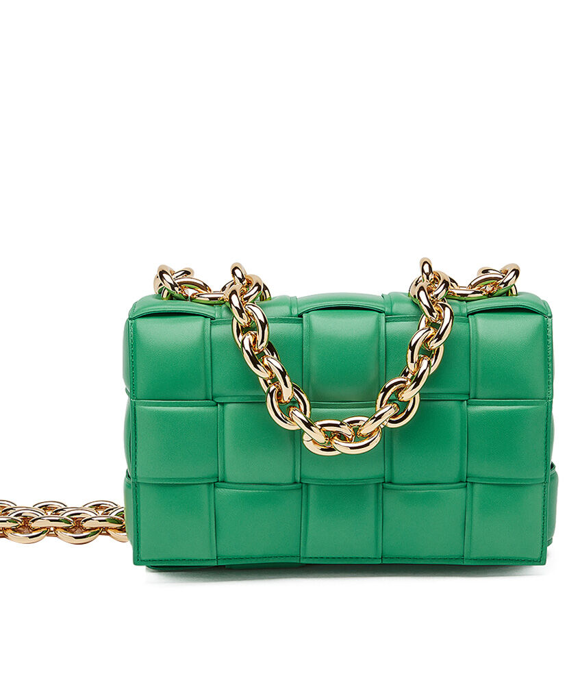 Bottega Veneta Chain Cassette Crossbody Bag Leather Green